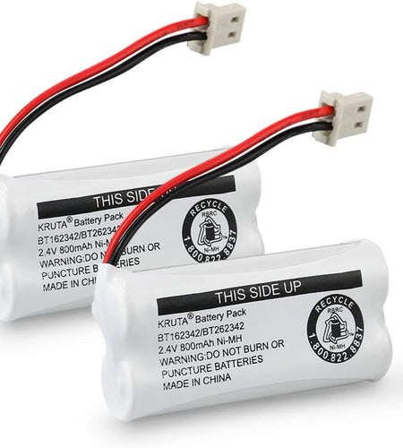 BT162342 BT262342 Cordless Phone Batteries Compatible with BT183342 BT283342 BT166342 BT266342 Vtech CS6114 CS6419 CS6719 At&T EL52300 CL80111 Handset Telephone (Pack of 2)