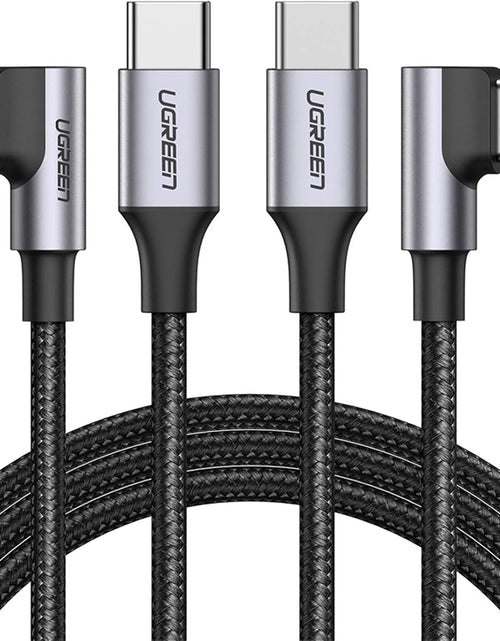 Load image into Gallery viewer, 60W USB C to USB C Cable 2Pack Right Angle USB C Fast Charging Cable Compatible with Iphone 15/15 Plus/15 Pro/15 Pro Max/Macbook Pro/Ipad Pro/Samsung Galaxy S23/S22/Z Fold/Z Flip Etc. 6.6FT
