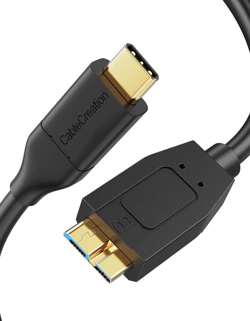 Load image into Gallery viewer, USB C Hard Drive Cable 4FT, USB 3.1 C to Micro B Cable 10Gbps, USB Micro B to USB C to Hard Drive Cable Compatible with Macbook Pro Air Galaxy S5 My Passport Elements Etc, 1.2M Black
