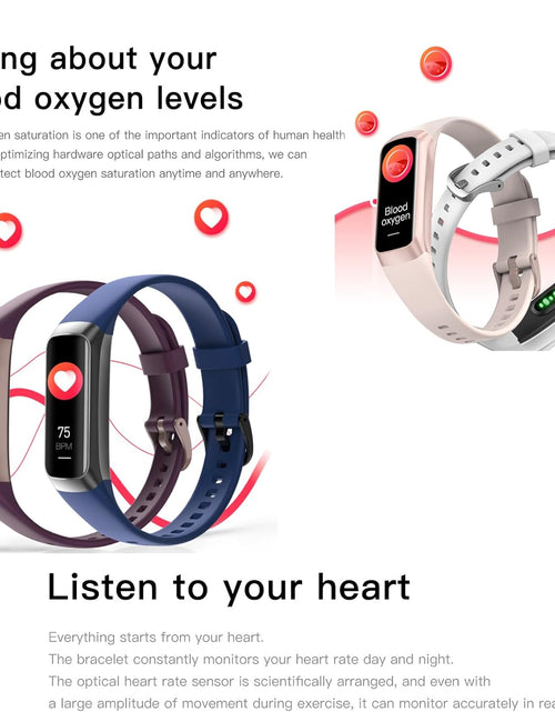 Load image into Gallery viewer, Keep Health Fitness Trackers for Women Men Amoled Step Counter Slim Thin 25 Sports Modes with Heart Rate Blood Pressure Monitor Alarm Stopwatch Timer Calories Burned IP68 Step Tracker Watch
