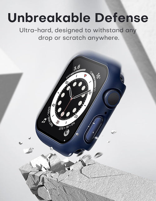 Load image into Gallery viewer, 2 Pack Hard Case Compatible for Apple Watch SE Series 6 5 4 40Mm Built in 9H Tempered Glass Screen Protector Slim Bumper Touch Sensitive Full Protective Cover Compatible for Iwatch 40Mm - Blue
