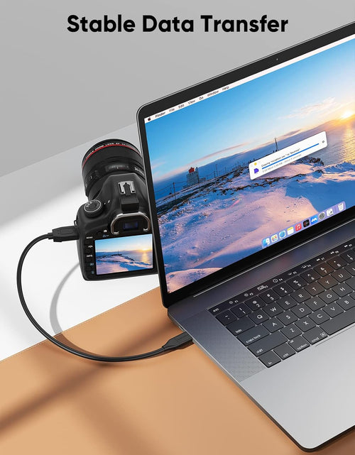 Load image into Gallery viewer, USB C Hard Drive Cable 4FT, USB 3.1 C to Micro B Cable 10Gbps, USB Micro B to USB C to Hard Drive Cable Compatible with Macbook Pro Air Galaxy S5 My Passport Elements Etc, 1.2M Black
