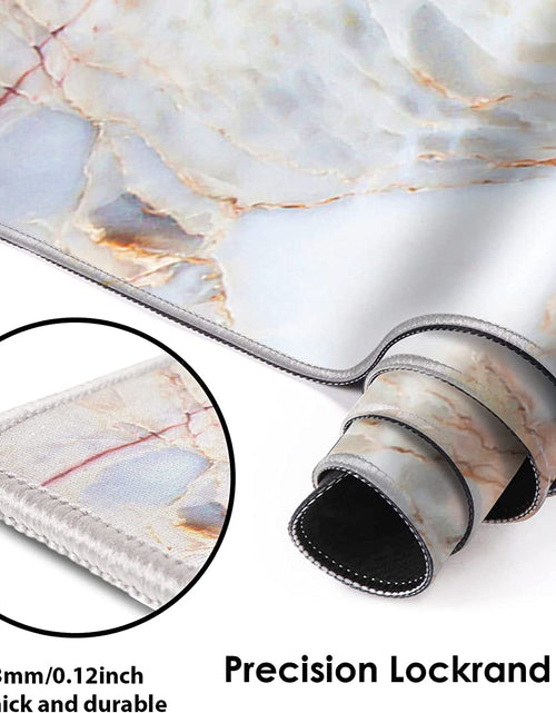 Load image into Gallery viewer, Large Gaming XXL Mouse Pad, Oversized Extended Mouse Mat Pink Marble Desk Pad Keyboard Pad (31.5"X11.8"X0.12") Non-Slip Rubber Stitched Edges(Marble)
