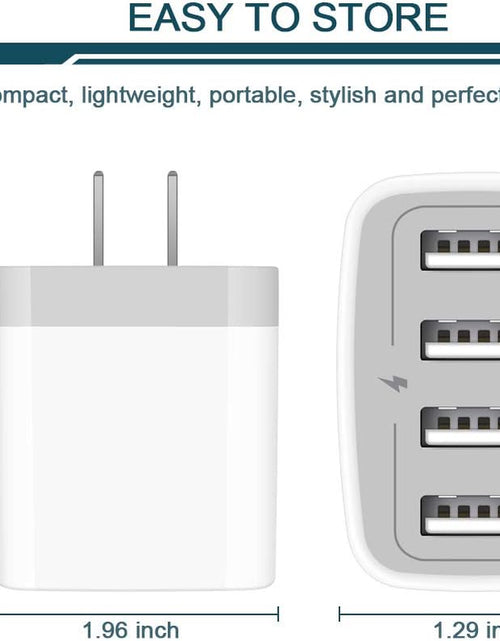 Load image into Gallery viewer, USB Charger Adapter, 2-Pack  4.8A 4-Muti Port Phone Wall Plug Fast Charging Block Box for Iphone 15 14 13 12 Pro Max 11 SE 10 XR XS X 8 7, Samsung Galaxy, Moto, LG, Pixel, Power Cube Base Brick
