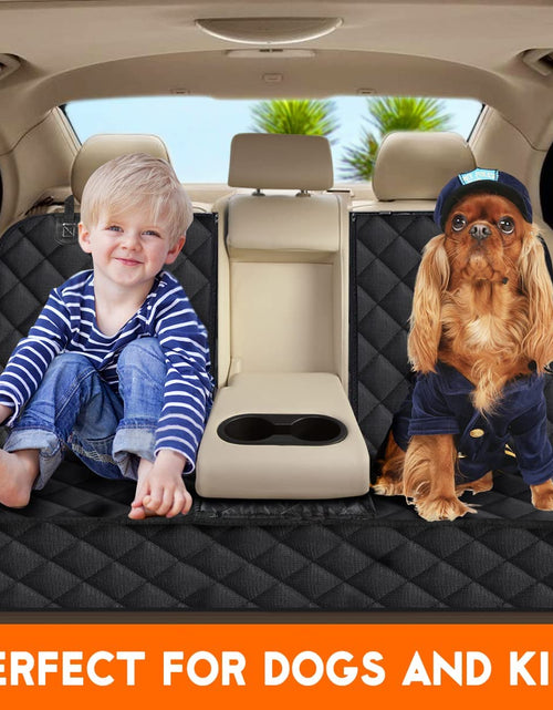 Load image into Gallery viewer, Dog Car Seat Cover, Back Seat Cover for Dogs Pet Car Seat Protector Waterproof Bench Car Seat Cover, Non-Slip Reat Seat Cover Fits Middle Armrest for Most Cars Trucks Suvs - Black
