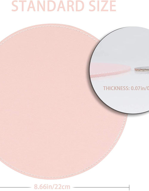 Load image into Gallery viewer, 2 Pack Mouse Pads, Ultra Thin Waterproof PU Leather Mouse Pad,Stitched Edges,Works for Computers, Laptop,All Types of Mouse Pad, Office/Home(8.66'', 2 Pack, Pink)
