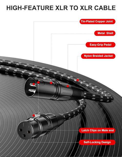 Load image into Gallery viewer, XLR Cable,  3Ft 2 Pack Microphone Cable, XLR Male to Female Balanced Microphone Cord 3 Pin, 3 Foot Short Mic Cord
