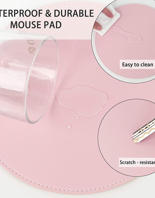 Load image into Gallery viewer, 2 Pack Mouse Pads, Ultra Thin Waterproof PU Leather Mouse Pad,Stitched Edges,Works for Computers, Laptop,All Types of Mouse Pad, Office/Home(8.66'', 2 Pack, Pink)
