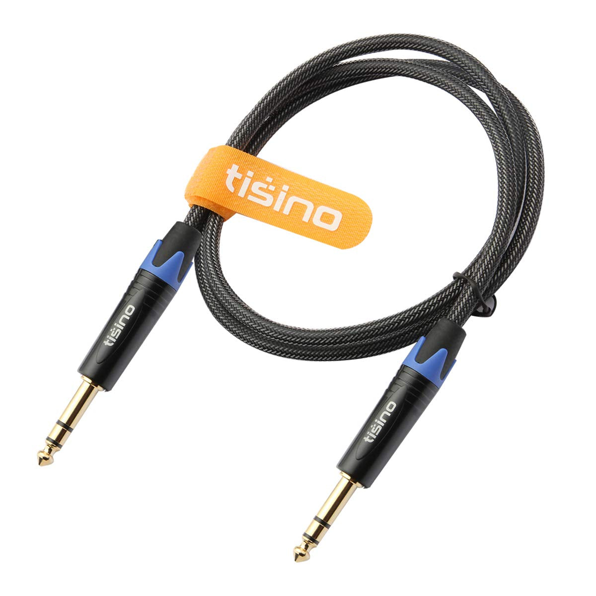 1/4 Inch TRS Cable, Quarter Inch 1/4 TRS to TRS Balanced Stereo Audio Cable Male to Male Pro Interconnect Cable, Nylon Braid - 3 FT