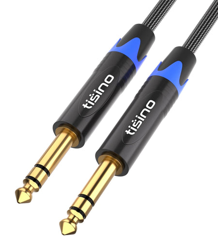1/4 Inch TRS Cable, Quarter Inch 1/4 TRS to TRS Balanced Stereo Audio Cable Male to Male Pro Interconnect Cable, Nylon Braid - 3 FT