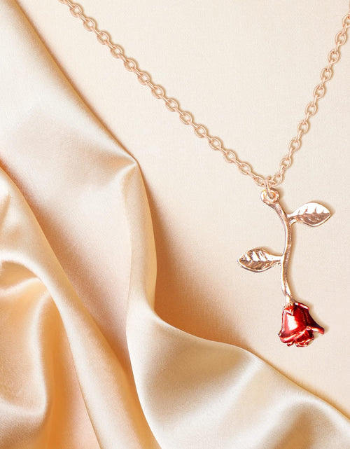 Load image into Gallery viewer, Necklaces for Women, Gold Necklace for Women Rose Necklace with Pendant, Aesthetic Necklace, Preppy Jewelry, Trendy Jewelry, Cute Necklaces for Teen Girls and All Women Necklace
