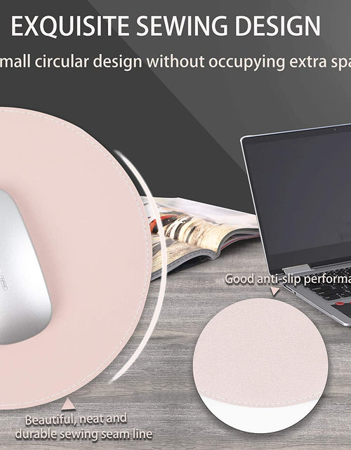 Load image into Gallery viewer, 2 Pack Mouse Pads, Ultra Thin Waterproof PU Leather Mouse Pad,Stitched Edges,Works for Computers, Laptop,All Types of Mouse Pad, Office/Home(8.66'', 2 Pack, Pink)
