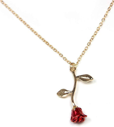 Necklaces for Women, Gold Necklace for Women Rose Necklace with Pendant, Aesthetic Necklace, Preppy Jewelry, Trendy Jewelry, Cute Necklaces for Teen Girls and All Women Necklace