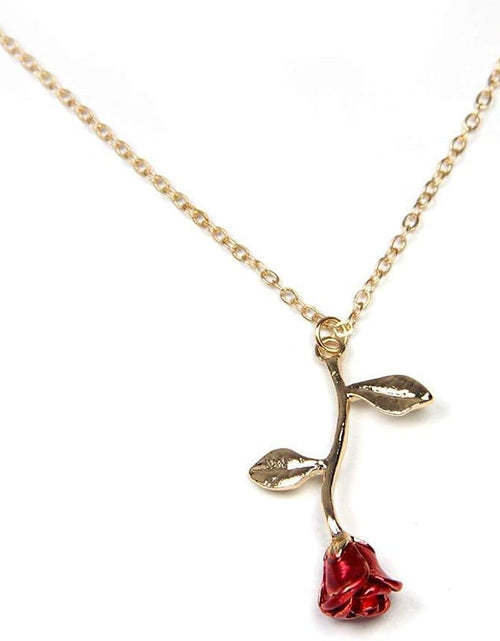 Load image into Gallery viewer, Necklaces for Women, Gold Necklace for Women Rose Necklace with Pendant, Aesthetic Necklace, Preppy Jewelry, Trendy Jewelry, Cute Necklaces for Teen Girls and All Women Necklace
