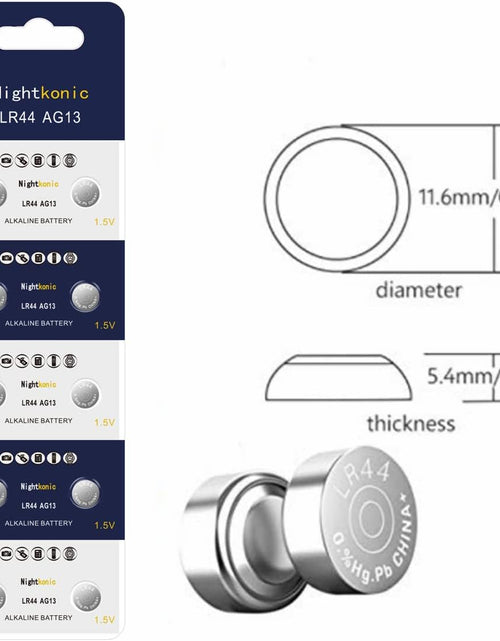 Load image into Gallery viewer, 30 Count - LR44 AG13 357 SR44 A76 303 Battery 1.5V Button Coin Cell Batteries
