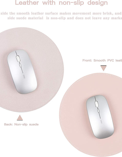 Load image into Gallery viewer, 2 Pack Mouse Pads, Ultra Thin Waterproof PU Leather Mouse Pad,Stitched Edges,Works for Computers, Laptop,All Types of Mouse Pad, Office/Home(8.66'', 2 Pack, Pink)

