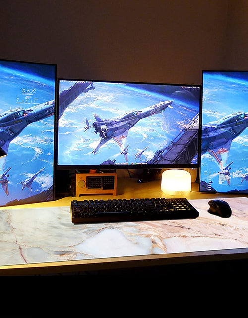 Load image into Gallery viewer, Large Gaming XXL Mouse Pad, Oversized Extended Mouse Mat Pink Marble Desk Pad Keyboard Pad (31.5"X11.8"X0.12") Non-Slip Rubber Stitched Edges(Marble)
