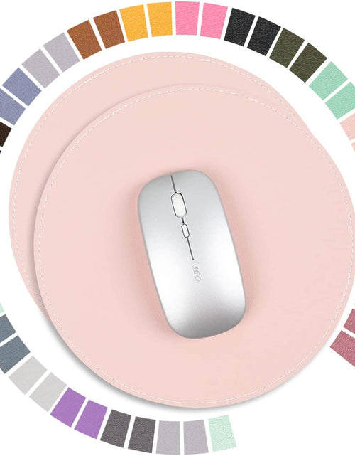 Load image into Gallery viewer, 2 Pack Mouse Pads, Ultra Thin Waterproof PU Leather Mouse Pad,Stitched Edges,Works for Computers, Laptop,All Types of Mouse Pad, Office/Home(8.66'', 2 Pack, Pink)

