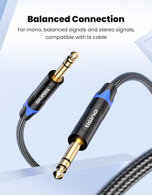 Load image into Gallery viewer, 1/4 Inch TRS Cable, Quarter Inch 1/4 TRS to TRS Balanced Stereo Audio Cable Male to Male Pro Interconnect Cable, Nylon Braid - 3 FT
