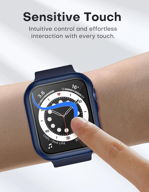 Load image into Gallery viewer, 2 Pack Hard Case Compatible for Apple Watch SE Series 6 5 4 40Mm Built in 9H Tempered Glass Screen Protector Slim Bumper Touch Sensitive Full Protective Cover Compatible for Iwatch 40Mm - Blue
