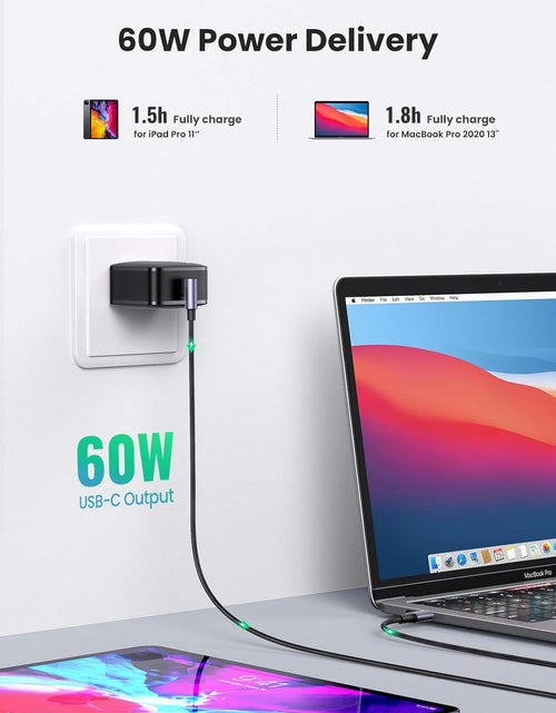 Load image into Gallery viewer, 60W USB C to USB C Cable 2Pack Right Angle USB C Fast Charging Cable Compatible with Iphone 15/15 Plus/15 Pro/15 Pro Max/Macbook Pro/Ipad Pro/Samsung Galaxy S23/S22/Z Fold/Z Flip Etc. 6.6FT
