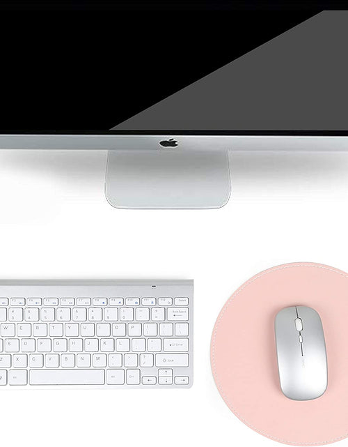Load image into Gallery viewer, 2 Pack Mouse Pads, Ultra Thin Waterproof PU Leather Mouse Pad,Stitched Edges,Works for Computers, Laptop,All Types of Mouse Pad, Office/Home(8.66'', 2 Pack, Pink)
