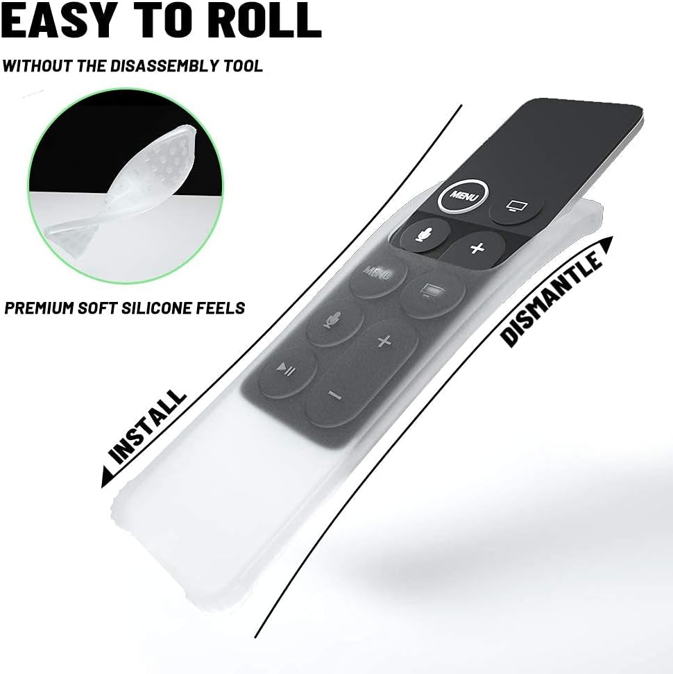 Protective Case Compatible for Apple TV 4K/4Th/Hd Siri Remote (1St Generation) - Lightweight [Anti Slip] Shock Proof Silicone Cover for Apple TV Siri Remote Controller (Green Glow in the Dark)