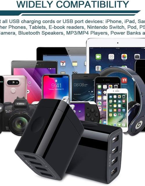 Load image into Gallery viewer, Wall Charger, USB Charger Adapter,  4.8A 4Multi Port Fast Charging Station Power Base Block Plug Cube Brick for Iphone 15 14 SE 13 12 11Pro Max/Xr/Xs/8Plus, Samsung A14/A13/S23/S22 Kindle Plug
