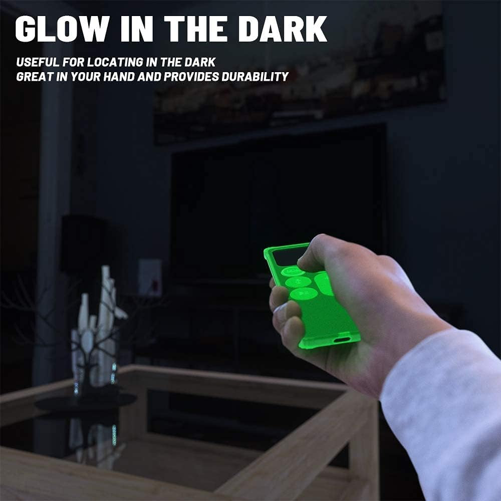 Protective Case Compatible for Apple TV 4K/4Th/Hd Siri Remote (1St Generation) - Lightweight [Anti Slip] Shock Proof Silicone Cover for Apple TV Siri Remote Controller (Green Glow in the Dark)