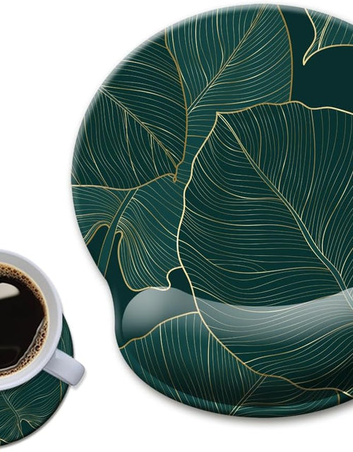 Load image into Gallery viewer, Ergonomic Mouse Pad with Wrist Support Gel Mouse Pad with Wrist Rest, Comfortable Computer Mouse Pad for Laptop, Pain Relief Mousepad with Non-Slip Rubber Base,Green Leaves
