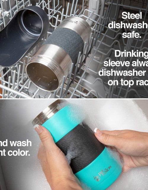 Load image into Gallery viewer, Portable Dog Water Bottle &amp; Dog Water Bottle Dispenser (New - Large 22Oz Water &amp; Food Dispenser) Insulated 2 Wall Stainless Steel - Optimal Cool Water Temp - Perfect Dog Travel Water Bottle
