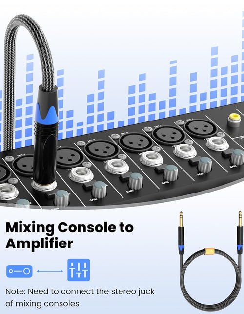 Load image into Gallery viewer, 1/4 Inch TRS Cable, Quarter Inch 1/4 TRS to TRS Balanced Stereo Audio Cable Male to Male Pro Interconnect Cable, Nylon Braid - 3 FT
