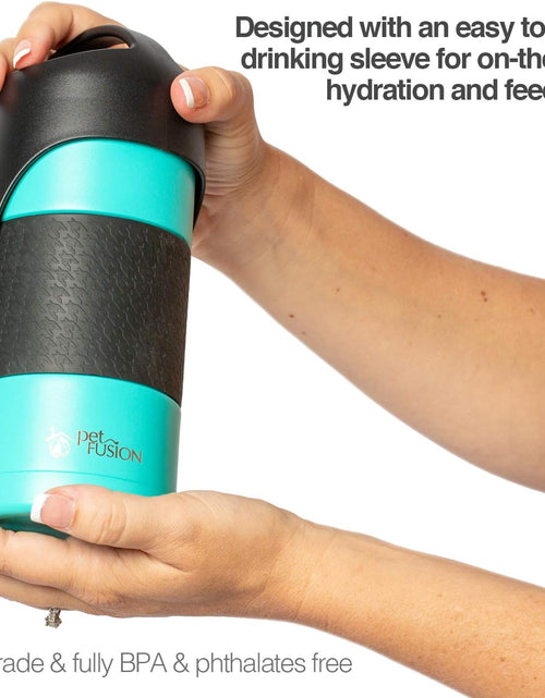 Load image into Gallery viewer, Portable Dog Water Bottle &amp; Dog Water Bottle Dispenser (New - Large 22Oz Water &amp; Food Dispenser) Insulated 2 Wall Stainless Steel - Optimal Cool Water Temp - Perfect Dog Travel Water Bottle
