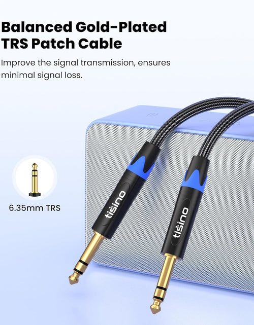 Load image into Gallery viewer, 1/4 Inch TRS Cable, Quarter Inch 1/4 TRS to TRS Balanced Stereo Audio Cable Male to Male Pro Interconnect Cable, Nylon Braid - 3 FT
