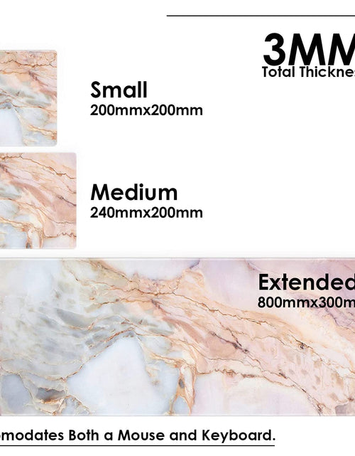 Load image into Gallery viewer, Large Gaming XXL Mouse Pad, Oversized Extended Mouse Mat Pink Marble Desk Pad Keyboard Pad (31.5"X11.8"X0.12") Non-Slip Rubber Stitched Edges(Marble)
