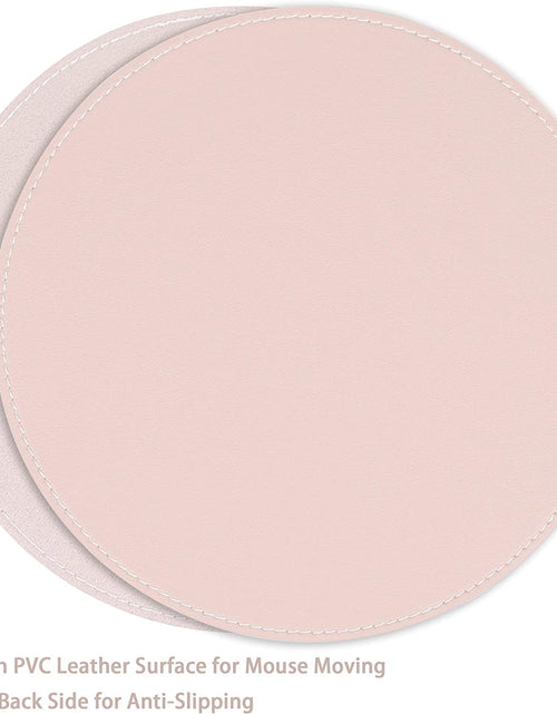 Load image into Gallery viewer, 2 Pack Mouse Pads, Ultra Thin Waterproof PU Leather Mouse Pad,Stitched Edges,Works for Computers, Laptop,All Types of Mouse Pad, Office/Home(8.66'', 2 Pack, Pink)
