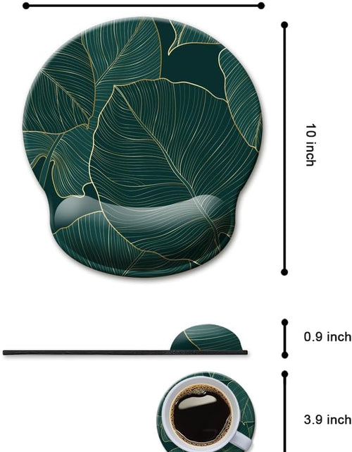 Load image into Gallery viewer, Ergonomic Mouse Pad with Wrist Support Gel Mouse Pad with Wrist Rest, Comfortable Computer Mouse Pad for Laptop, Pain Relief Mousepad with Non-Slip Rubber Base,Green Leaves
