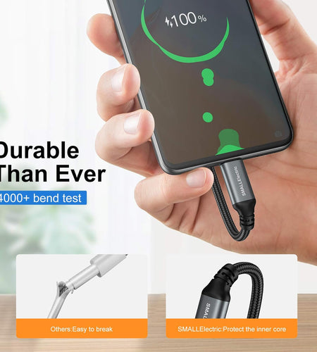 USB Type-C Cable 5Pack 6Ft Fast Charging 3A Quick Charger Cord, Type C to a Cable 6 Foot Compatible Samsung Galaxy S10 S9 S8 Plus, Braided Fast Charging Cable for Note 10 9 8, LG V50 V40 G8 G7(Grey)