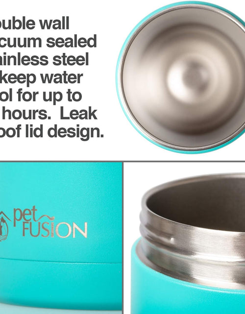 Load image into Gallery viewer, Portable Dog Water Bottle &amp; Dog Water Bottle Dispenser (New - Large 22Oz Water &amp; Food Dispenser) Insulated 2 Wall Stainless Steel - Optimal Cool Water Temp - Perfect Dog Travel Water Bottle
