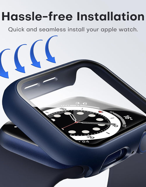 Load image into Gallery viewer, 2 Pack Hard Case Compatible for Apple Watch SE Series 6 5 4 40Mm Built in 9H Tempered Glass Screen Protector Slim Bumper Touch Sensitive Full Protective Cover Compatible for Iwatch 40Mm - Blue
